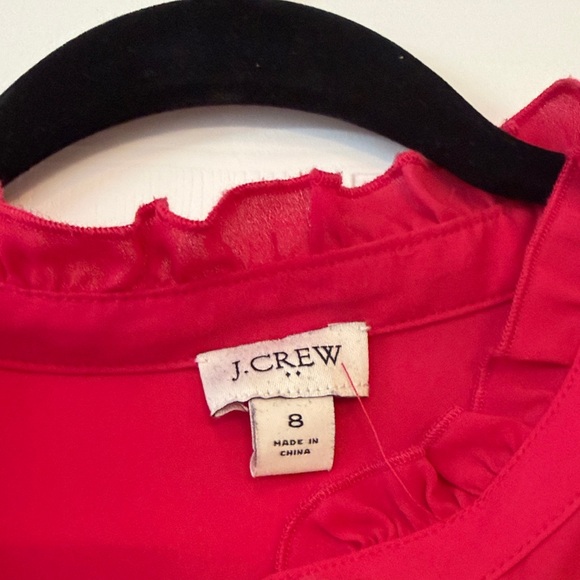 J. Crew Raspberry Pink Ruffle Blouse - Picture 2 of 5